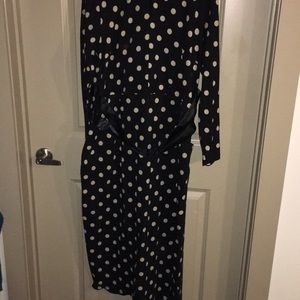 Tan and black polka dot dress